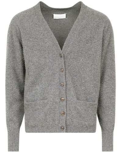 Maison Margiela Pilled Fine-knit Cardigan - Grey
