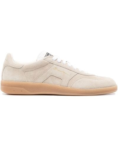 Santoni Dbs Oly Suede Trainers - White