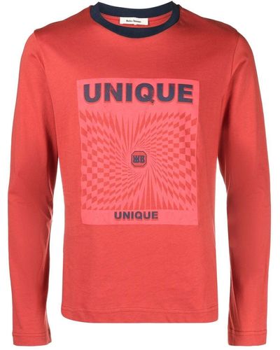 Wales Bonner Graphic-print Long-sleeve T-shirt - Red