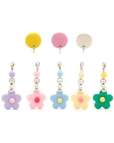 Amir Slama Flower Drop Chain Earring Set - Multicolor