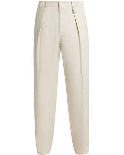 Fendi Pintuck-detail Straight-leg Pants - White