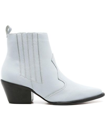Blue Bird Shoes Country Leather Ankle Boots - White