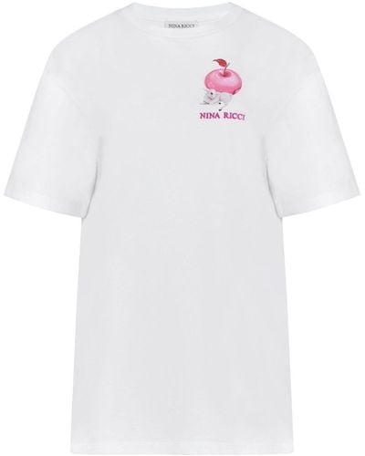Nina Ricci Camiseta con estampado gráfico - Blanco