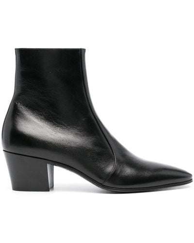 Saint Laurent Vassili 60Mm Leather Boots - Black