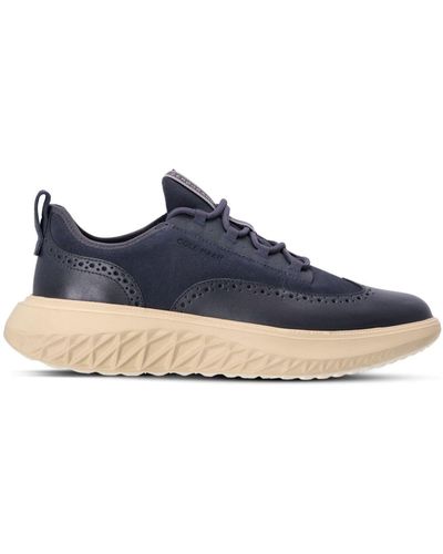 Cole Haan Zerogrand Panelled Leather Trainers - Blue