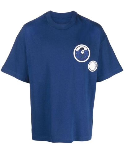 Emporio Armani T-Shirt mit Logo-Patch - Blau