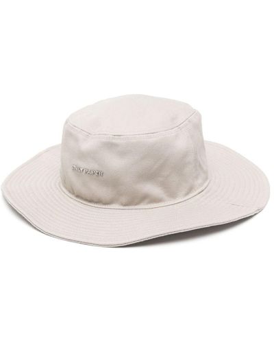 Daily Paper Logo-lettering Cotton Bucket Hat - White
