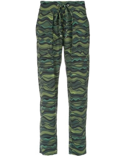 Amir Slama Wave Print Drawstring Trousers - Green