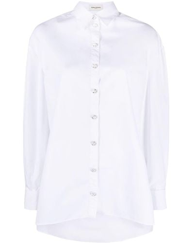 Sonia Rykiel Crystal-buttons Poplin Shirt - White