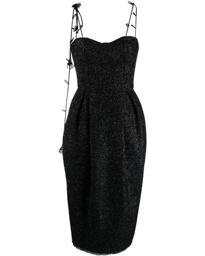 Rosie Assoulin Sweetheart-neck Knitted Midi Dress - Black