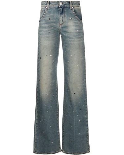 Blumarine Gerade Jeans mit Nieten - Blau