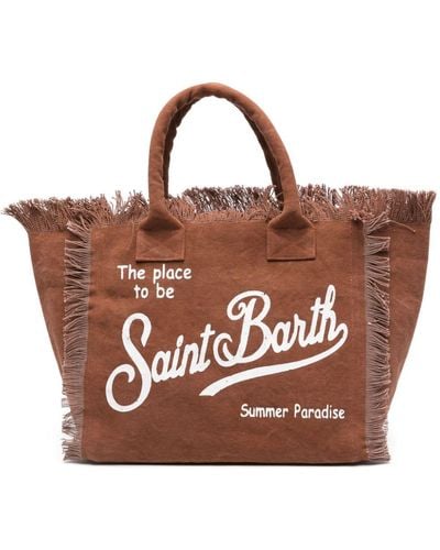 Mc2 Saint Barth Vanity Logo-print Beach Bag - Brown