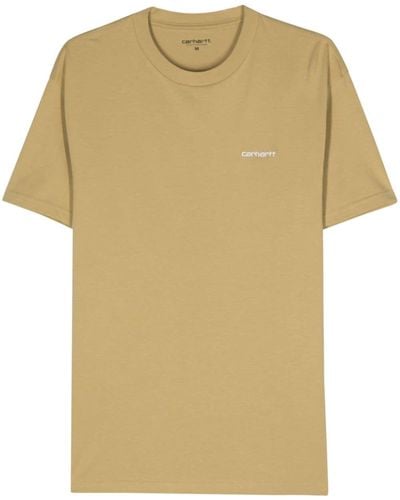 Carhartt Script Logo-embroidered T-shirt - Yellow