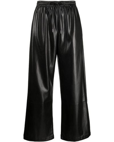 B+ AB Faux Leather Wide-leg Trousers - Black