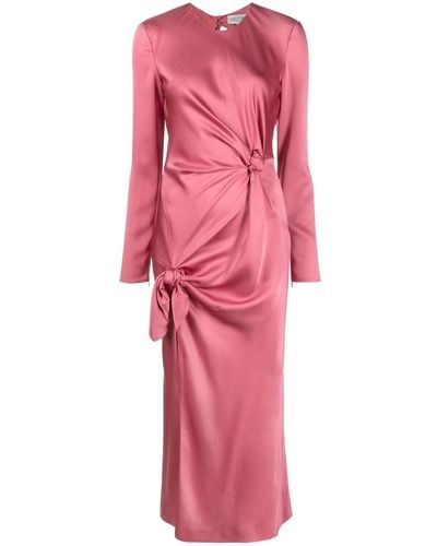 Del Core Gathered-effect Satin Dress - Pink