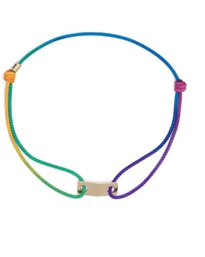 Luis Morais 14kt Yellow Gold Rainbow Cord Bracelet - White