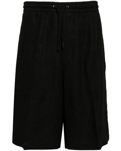 Paul Smith Drawstring-waist Linen Shorts - Black