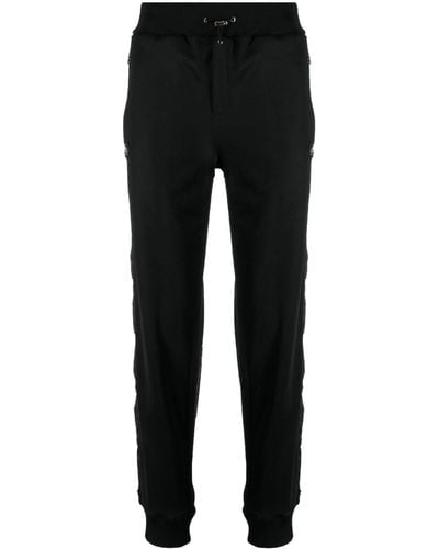 Philipp Plein Engraved-buttons Drawstring Track Trousers - Black