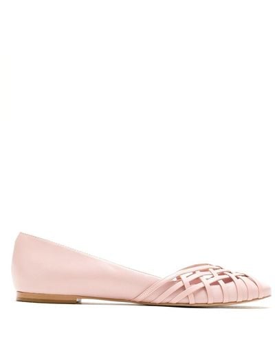 Sarah Chofakian Victoria Leather Ballerina Shoes - Pink