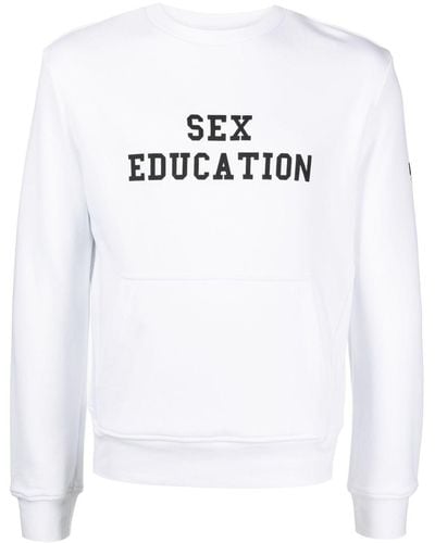 Neil Barrett Sweatshirt mit Text-Print - Weiß