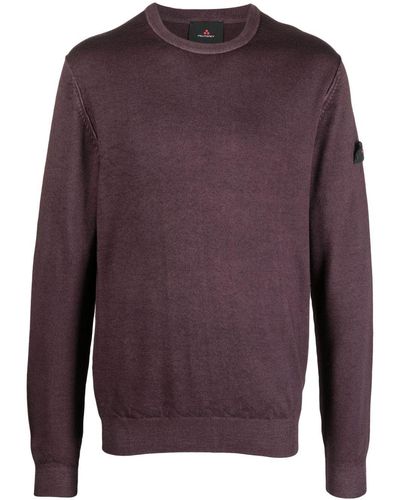 Peuterey Logo-patch Wool Sweater - Purple