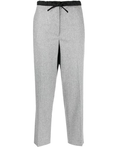 Jil Sander Drawstring Cropped Trousers - Grey
