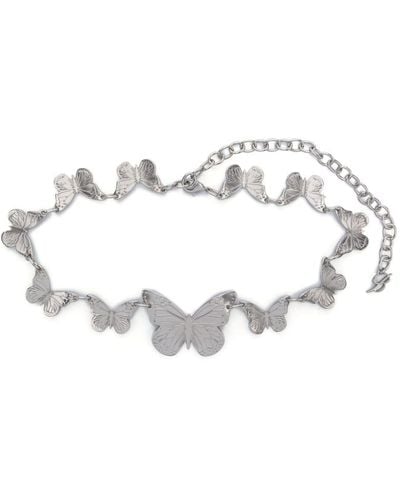 Blumarine Butterfly-motif Belt - White