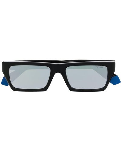 MSGM Gafas de sol con montura cuadrada y logo - Negro