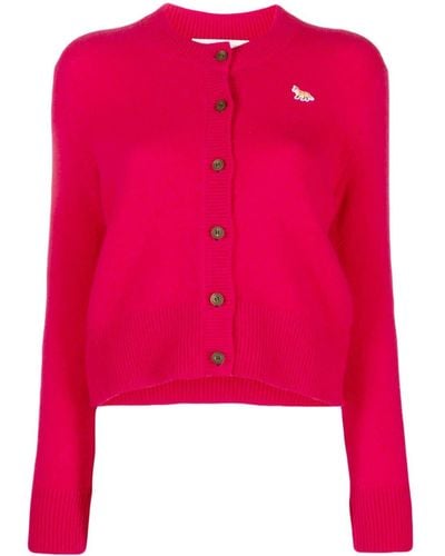 Maison Kitsuné Cardigan With Appliqué - Red