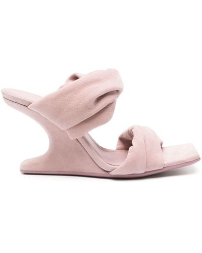 Rick Owens Cantilever 8 110mm Nubuck Mules - Pink