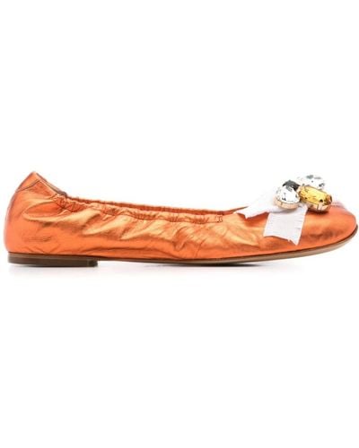 Casadei Queen Bee Ballerina Shoes - Orange