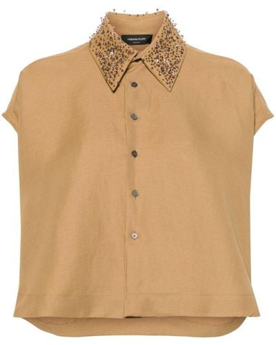 Fabiana Filippi Blouse Met Ceintuur - Naturel