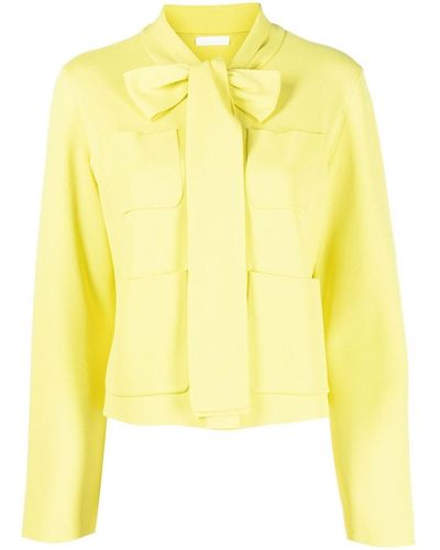P.A.R.O.S.H. Pussy-bow Cardigan - Yellow
