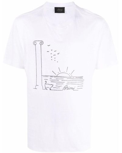Brioni ロゴ Tシャツ - ホワイト