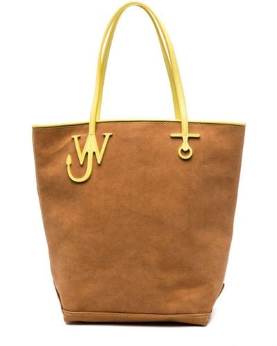 JW Anderson Anchor Tall Canvas Tote Bag - Brown