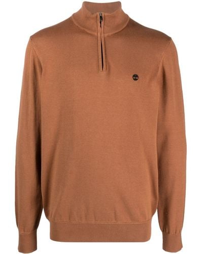 Timberland Williams River Zip-up Cotton Jumper - Brown