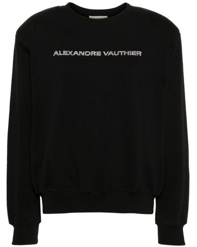 Alexandre Vauthier ラインストーン スウェットシャツ - ブラック