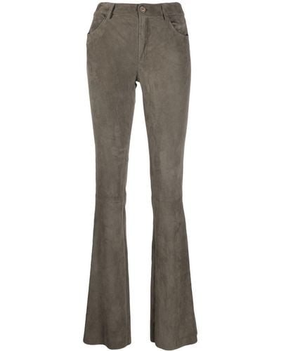 DROMe Flared Suede Pants - Grey