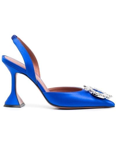 AMINA MUADDI Begum 100mm Slingback Court Shoes - Blue