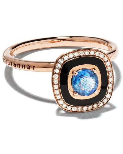 Selim Mouzannar 18kt Rose Gold Sapphire Diamond Mina Ring - White