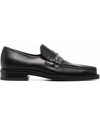 Martine Rose Square-toe Leather Loafers - Black