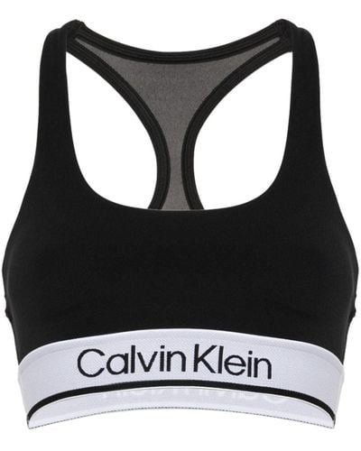 Calvin Klein Logo-Underband Sports Bra - Black