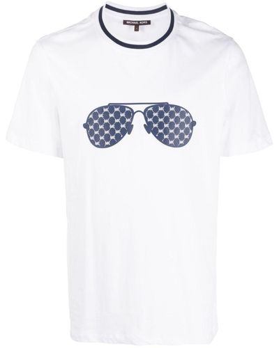 Michael Kors Monogram-sunglasses Print T-shirt - White