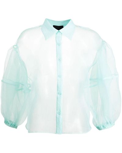 Cynthia Rowley Sheer Organza Shirt - Blue