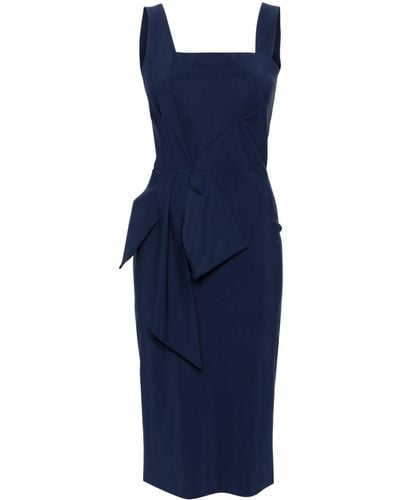 La Petite Robe Di Chiara Boni Midi-jurk Met Strikdetail - Blauw