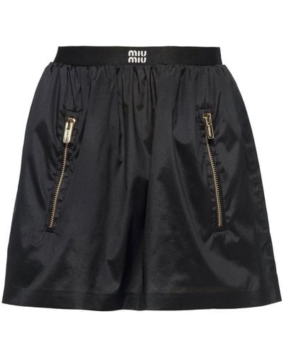 Miu Miu Minifalda Technical - Negro
