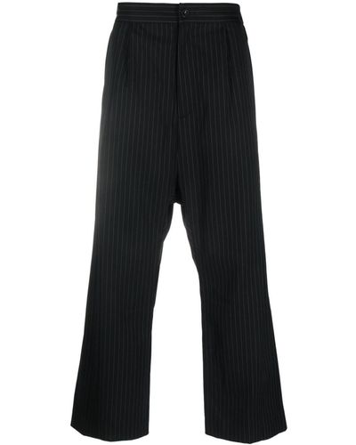 Attachment Pinstripe-print Drop-crotch Trousers - Blue