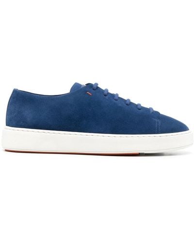 Santoni Low-top Suede Sneakers - Blue