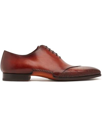 Magnanni Veterschoenen Met Krokodillenleer-reliëf - Bruin