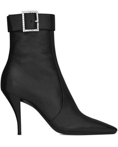 Saint Laurent Vintage Leather Jill Boots 90 - Black